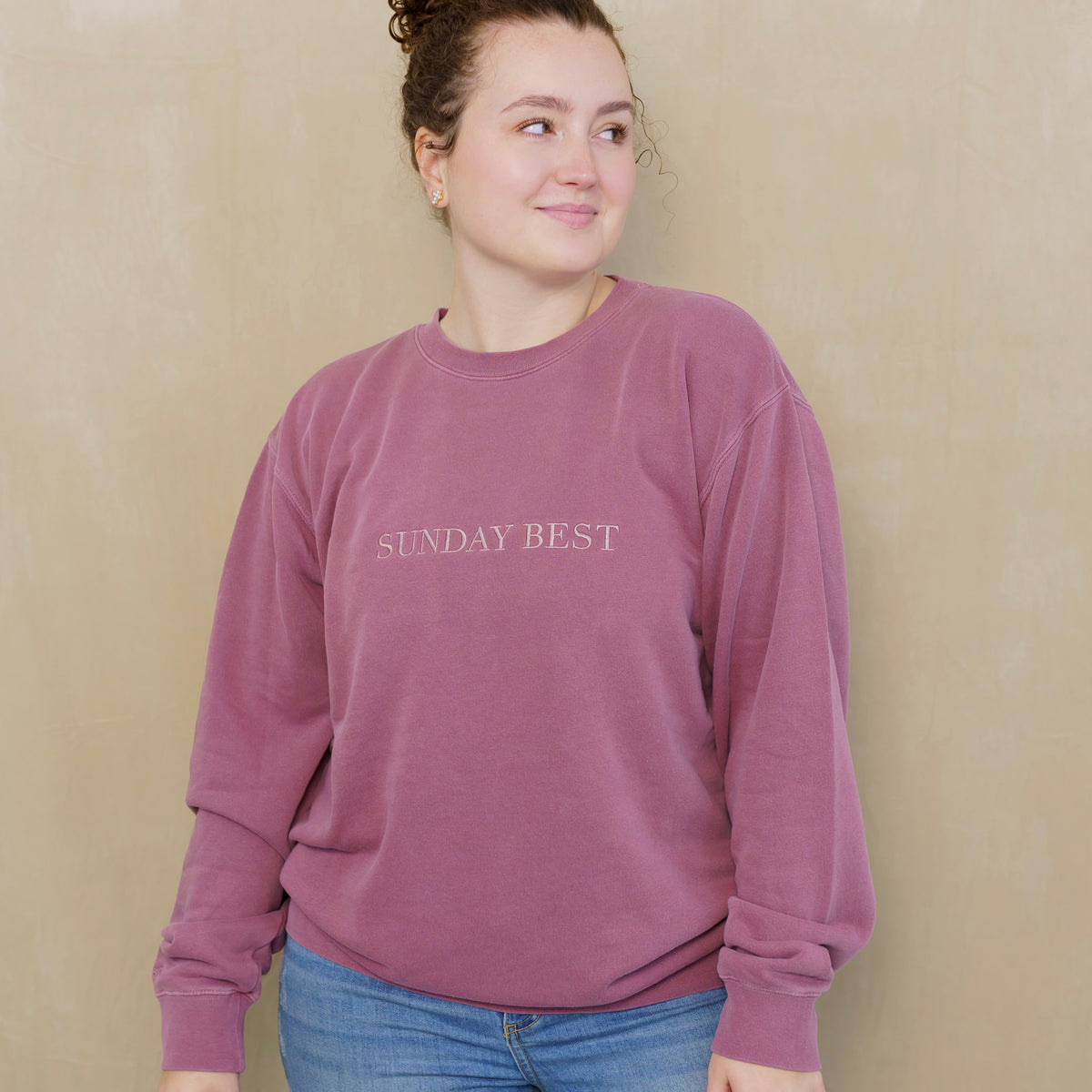SUNDAYS BEST CREW NECK SWEAT FADEPURPLE SUNDAYS BEST CREW NECK